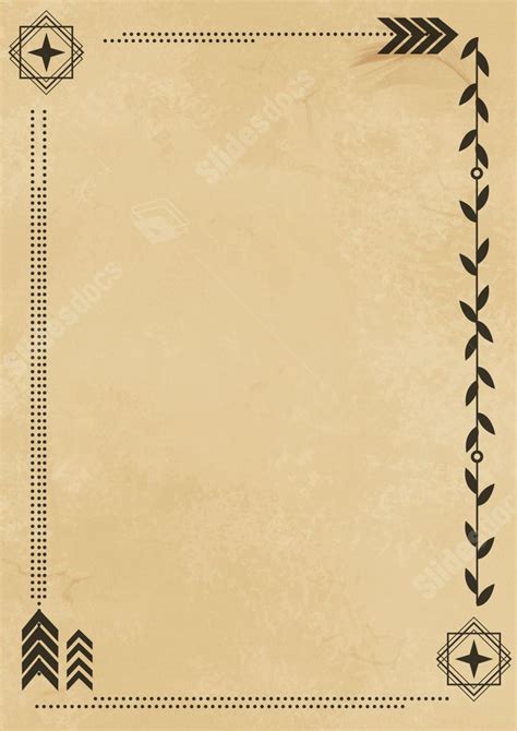 Vintage Bohemian Texture With Arrow Motif Page Border Background Word ...