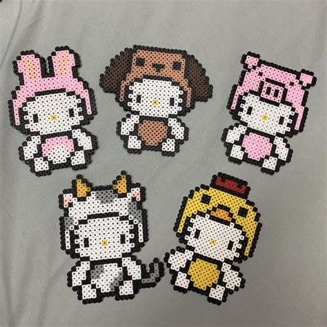 Hello Kitty Perler Beads | Etsy | Easy perler bead patterns, Hamma beads ideas, Hama beads patterns