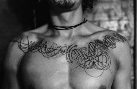 Schematic DNA Tattoo on Chest - Best Tattoo Ideas Gallery