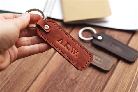 Custom Leather Keychain Leather Key chain Personalized | Etsy