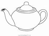 Simple Teapot Coloring Page For Kids  Free Crocodile Printable sketch template