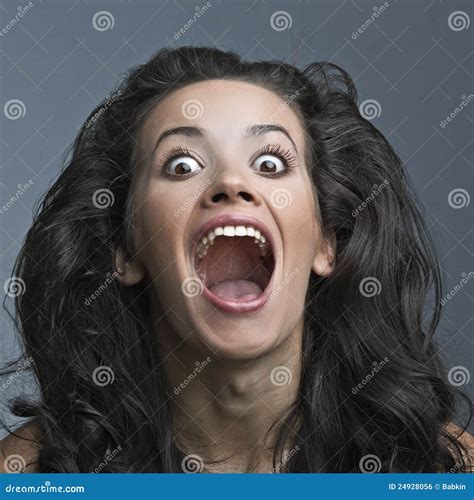 Beautiful Insane Woman Screaming Stock Photo - Image of looking ...