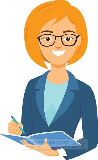 Occupation Clipart-woman corporate CEO writing notes clipart