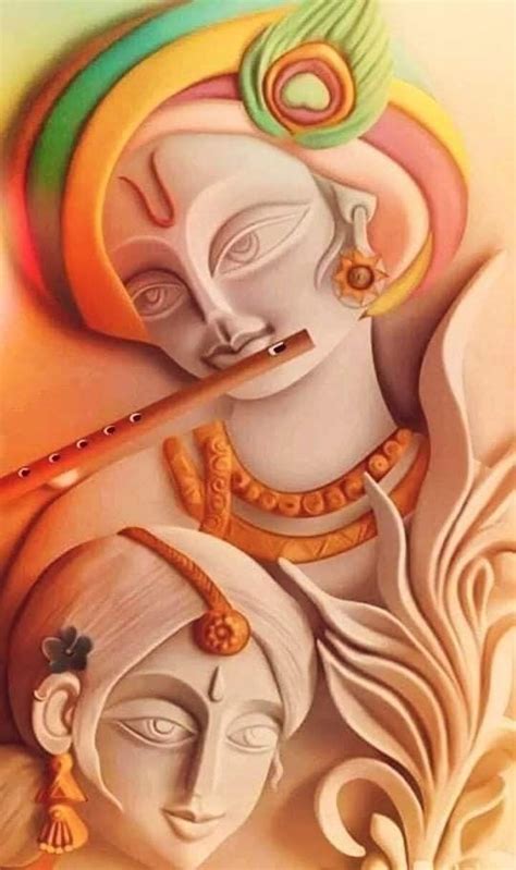 Pin on 💕RADHA KRISHNA 💕 | Clay wall art, Krishna painting, Lord krishna ...