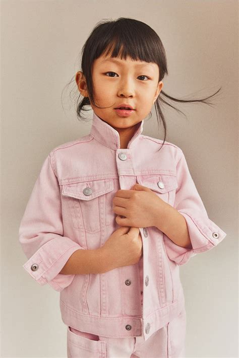 Denim jacket - Long sleeve - Regular length - Light pink - Kids | H&M IN