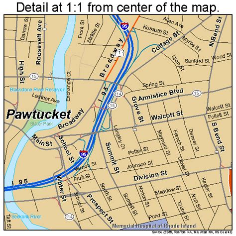 Pawtucket Rhode Island Street Map 4454640