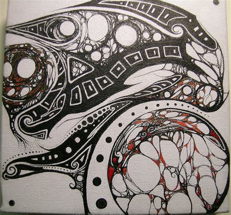 "water born" | one of my pen & ink on canvas pieces...this p… | Flickr
