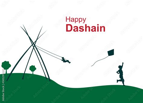 Celebrating Dashain Festival. Playing Swings and Kite Flying. Nepalese ...