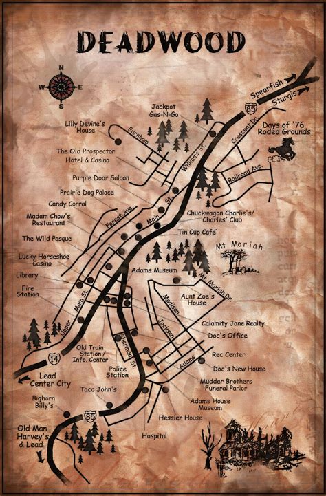 Deadwood Map from the Deadwood Mystery Series by Ann Charles #AnnWCharles # ...