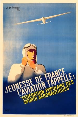 Original Vintage Posters -> Propaganda Posters -> Youth of France Aviation Pilot Art Deco - AntikBar