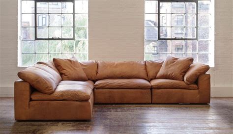 Feather Extra Deep Leather Modular Sofa from Darlings of Chelsea ...