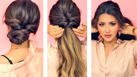 Great Easy Updo Hairstyles For Long Hair Work Flat Iron Curls Cute Girl Hairstyle Ideas Wavy