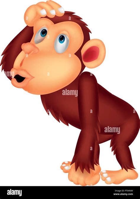 Chimpanzee cartoon thinking Stock Vector Image & Art - Alamy