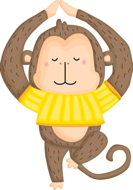 Premium Vector | A vector of a cute monkey doing yoga