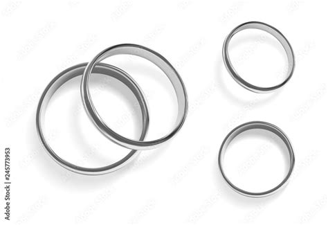 Realistic silver wedding rings. Isolated vector illustration. Stock ...