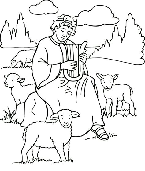 La oración del rey David Coloring Page | Sermons4Kids