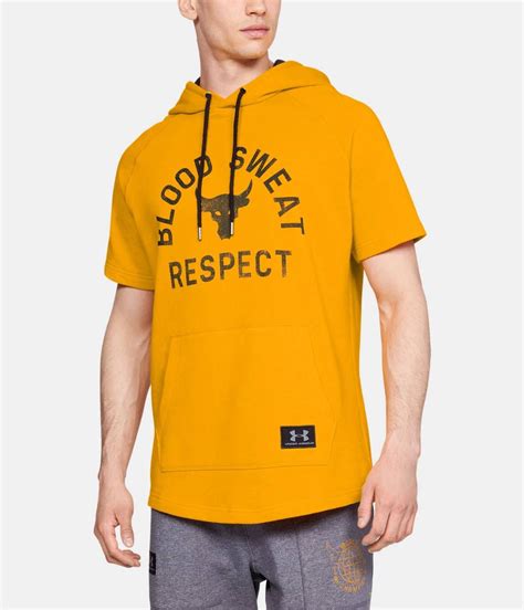 Men's Project Rock Respect Short Sleeve Hoodie | Short sleeve hoodie ...