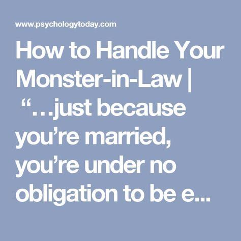 How to Handle Your Monster-in-Law | “…just because you’re married, you’re under no obligation t ...