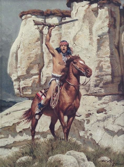 Apache Thrust by Frank McCarthy, Original Oil | Native american art, Native american artwork ...