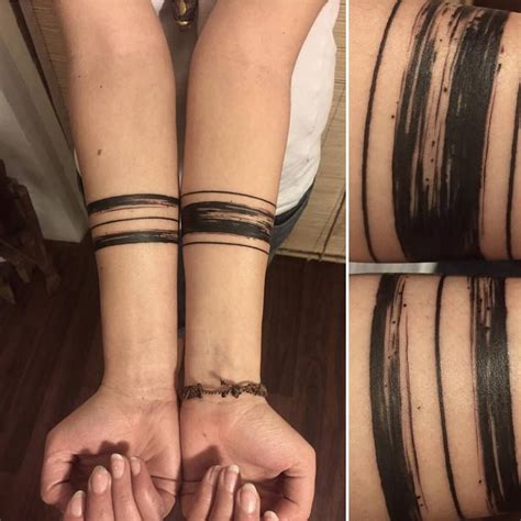 Brush stroke tattoo bands... | Armband tattoo design, Tattoos, Arm band tattoo