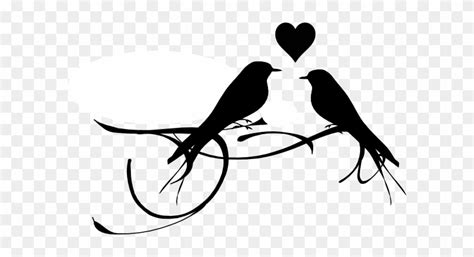 Free Love Birds Black And White Clip Art - Lovebirds Clip Art Black & White - Free Transparent ...