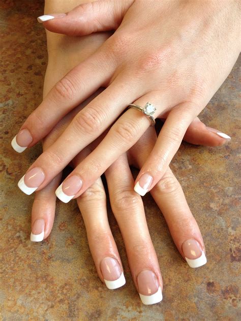 Full Set of liquid & powder nails w/ gel French | French nails, French ...