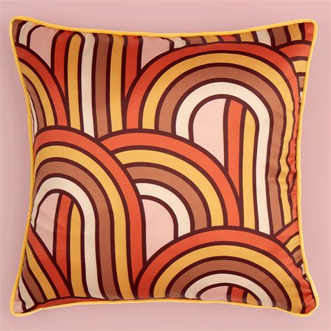 Keep On Rollin' Cushion in Burnt Orange, Ochre, Toffee Brown and Sand – Lust Home
