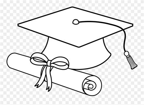 Download Flying Graduation Caps Clip Art Cap Line - Diploma And Cap ...