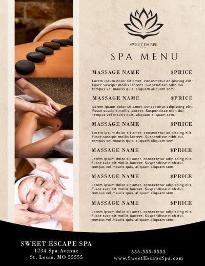 Beautiful Spa Menu Template | MyCreativeShop