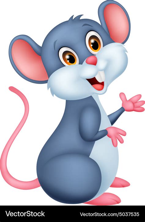 Happy mouse cartoon Royalty Free Vector Image - VectorStock