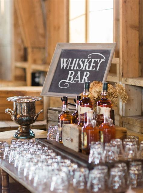 whiskey bar at reception, romantic organic elegant outdoor wedding at ...