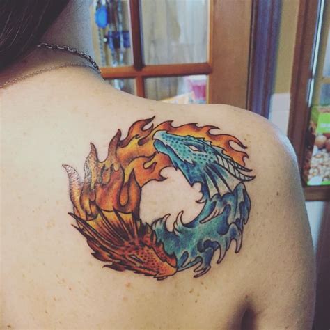 Dragon tattoo | Back tattoos for guys, Fire tattoo, Water tattoo