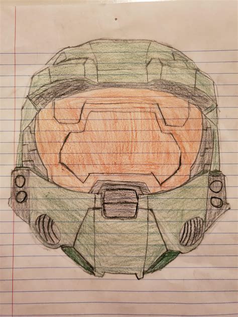 My Master chief helmet drawing : r/halo