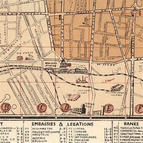 Old Map of Tehran Iran 1959 Vintage Map Wall Map Print - VINTAGE MAPS ...