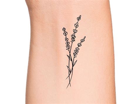 Lavender Temporary Tattoo / Lavender Outline Tattoo / Floral - Etsy