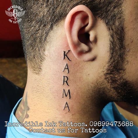 Karma Tattoo #karmatattoo #necktattoo contact us 09899473688 | Karma tattoo, Neck tattoo, Karma