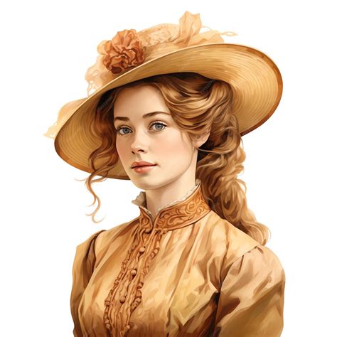 Premium Photo | Beautiful victorian woman Rustic cottagecore watercolor cozy clipart illustration