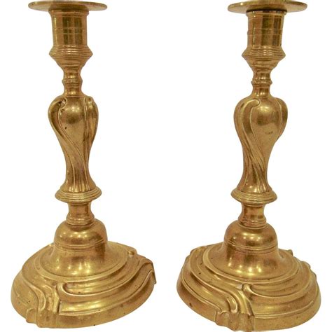 Pair Antique French Art Nouveau Brass Candlesticks | French antiques, French art, Candlesticks