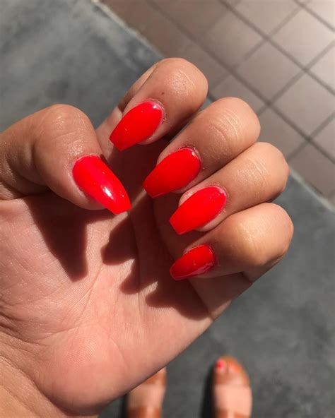 20 Crimson Red Acrylic Nails - NorbertoReva