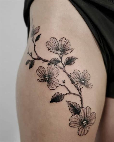 Symbolic and Beautiful Dogwood Flower Tattoo Ideas