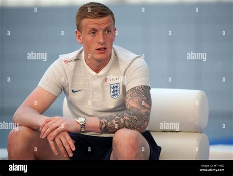 England goalkeeper Jordan Pickford speaks to the media during a press conference at St George's ...