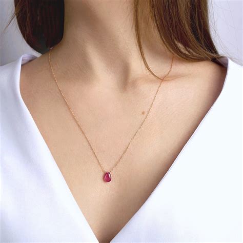 Natural Pink Sapphire Necklace in 14k Gold Rose Gold or - Etsy