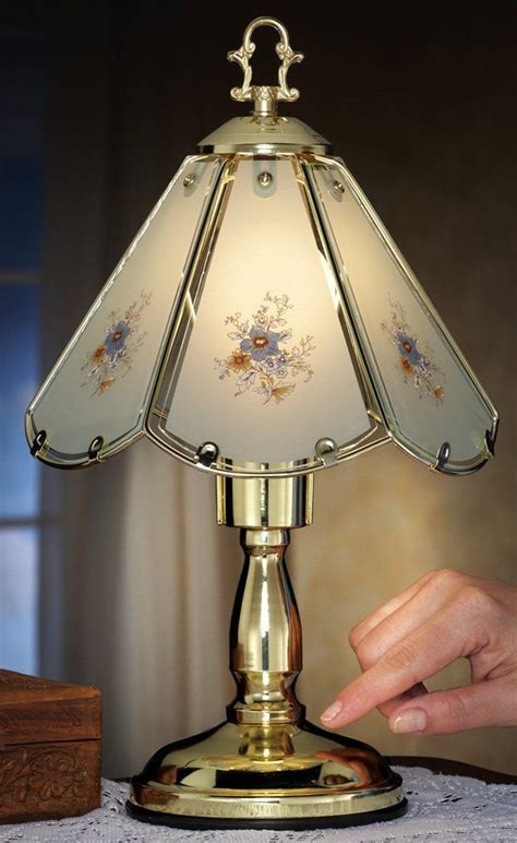 Blue Floral Glass Shade Table Touch Lamp - Table Lamps - Amazon.com | Touch lamp, Lamp, Glass shades