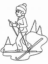 Skiing coloring pages sketch template
