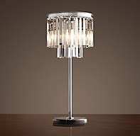 1920s Odeon Clear Glass Fringe Table Lamp