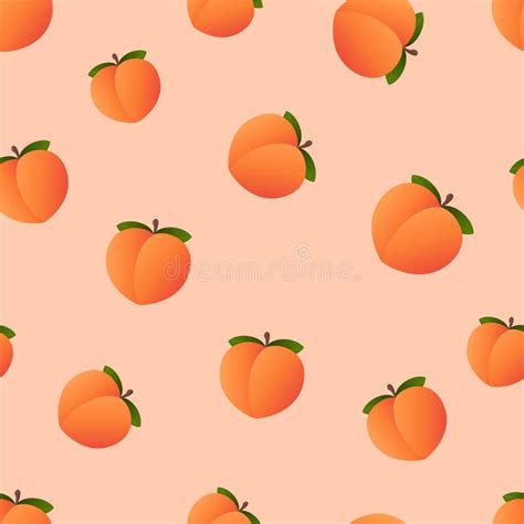 Emoji Peach Pattern. Fruit Peach Wallpaper. Vector Stock Vector - Illustration of nature, design ...