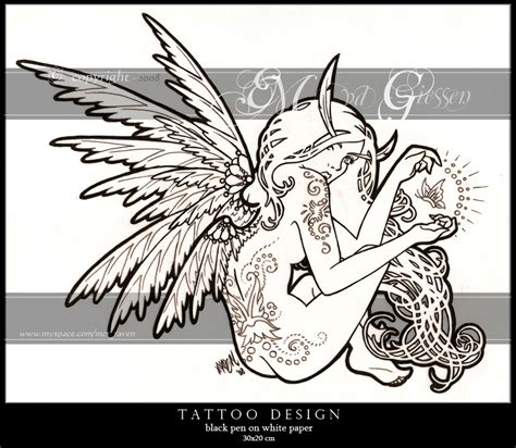 'Art Nouveau' Fairy tattoo by mcr-raven on DeviantArt
