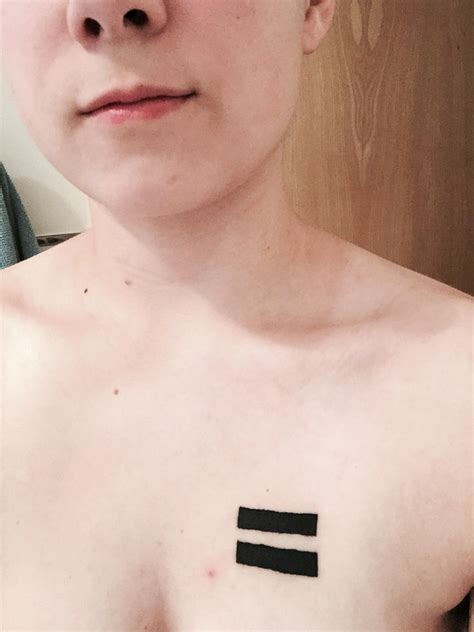 Equals Sign Tattoo - Chest #lgbt #blackwork #simple Equality Tattoos ...