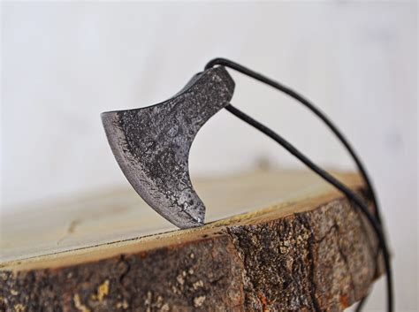 Iron Axe Pendantforged Viking Axe Necklacehand - Etsy