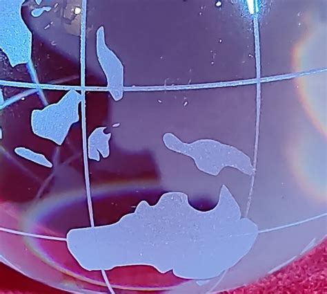 Amlong World Map Earth Art Glass Clear Paperweight W/Latitude & Longitude Lines | eBay